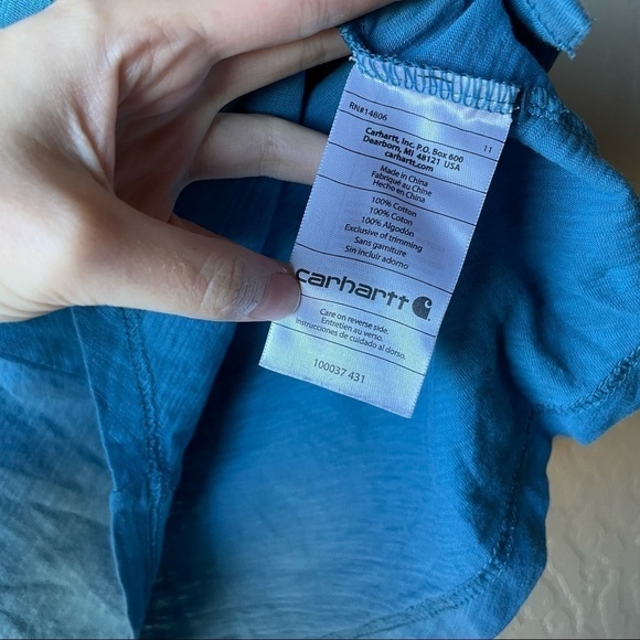 Carhartt Blue Button DoLong Sleeve Tee - Picture 6 of 7